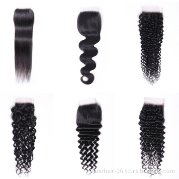 Wholesale Human Hair Ear To Ear Lace Closure,5X5 6X6 7X7 Lace Closure,Free Middle 3 Way Part Swiss Lace Front Closure